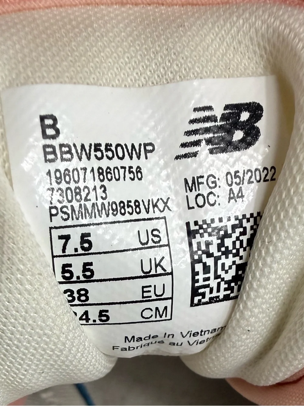 New Balance 550 Women's Cream and Pink Athletic Sneakers